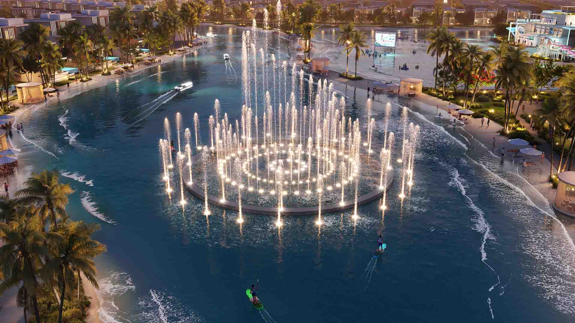 Damac Island 1-Central Hub fountain1