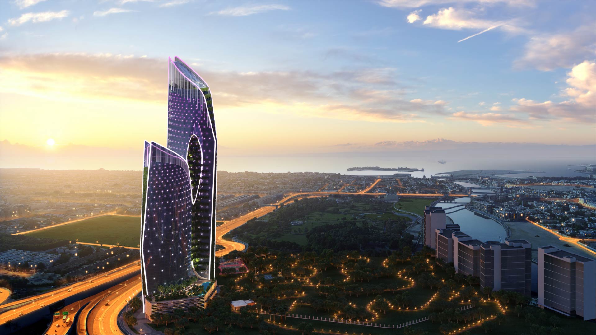 Safa One _Aeral_view_night-01